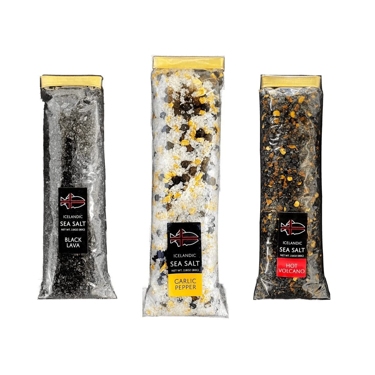 Nordic CatchOrganic Sea Salts Bulk - Icelandic Salt, Less Processed Flaky Sea Salt, Mineral Rich Healthy Salt, Sustainably Sourced Coarsed Bulk Sea Salt, No Preservative Salt Grinder Refill, 80g Salt for Grinder Refill (3pk)