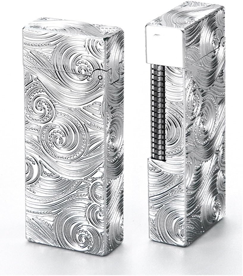 Narrow Brass Flip Lighter Side-Sliding Ignition Wheel Men's Business Butane Refillable Lighters(Gold)