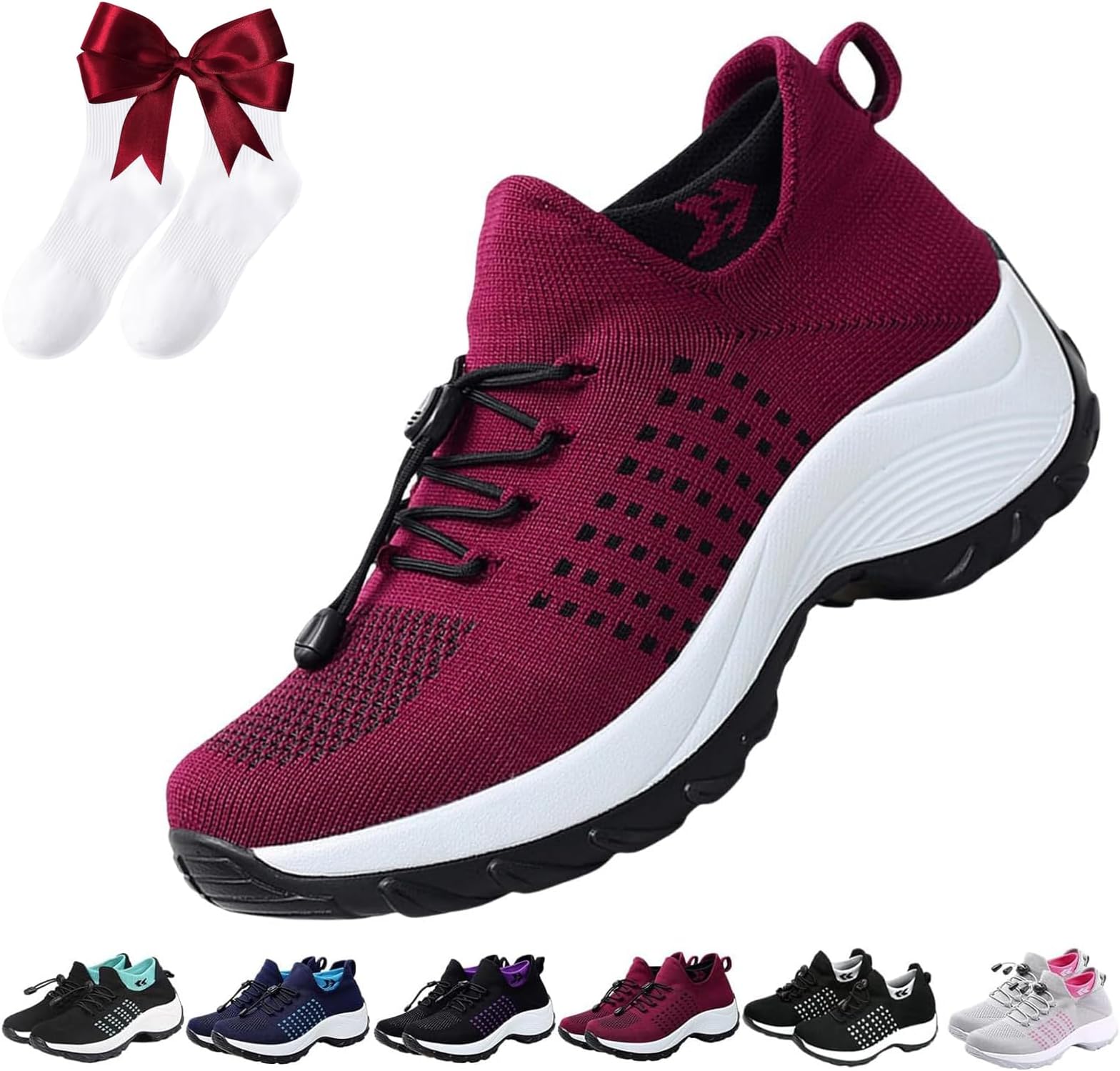 Comfort Wear Orthowear Shoes for Women,Comfortwear Ortho Shoes for Women Plantar Fasciitis,Comfortwear Ortho Stretch Cushion Shoes (Red,9.5)