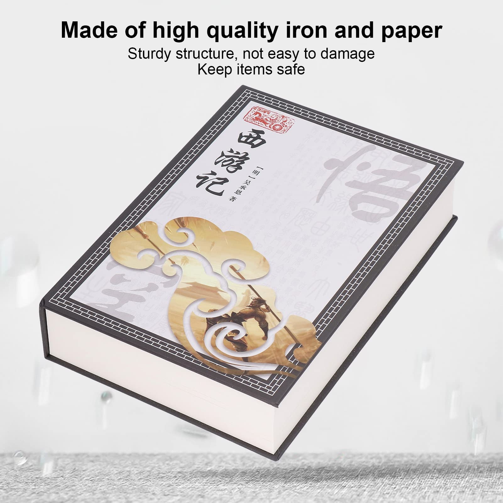 Caja fuerte portátil para libros, multiusos, para guardar dinero y objetos de valor, ideal para estantería o mesita de noche, ligera, 700 g, perfecta para viajes y seguridad en el hogar
