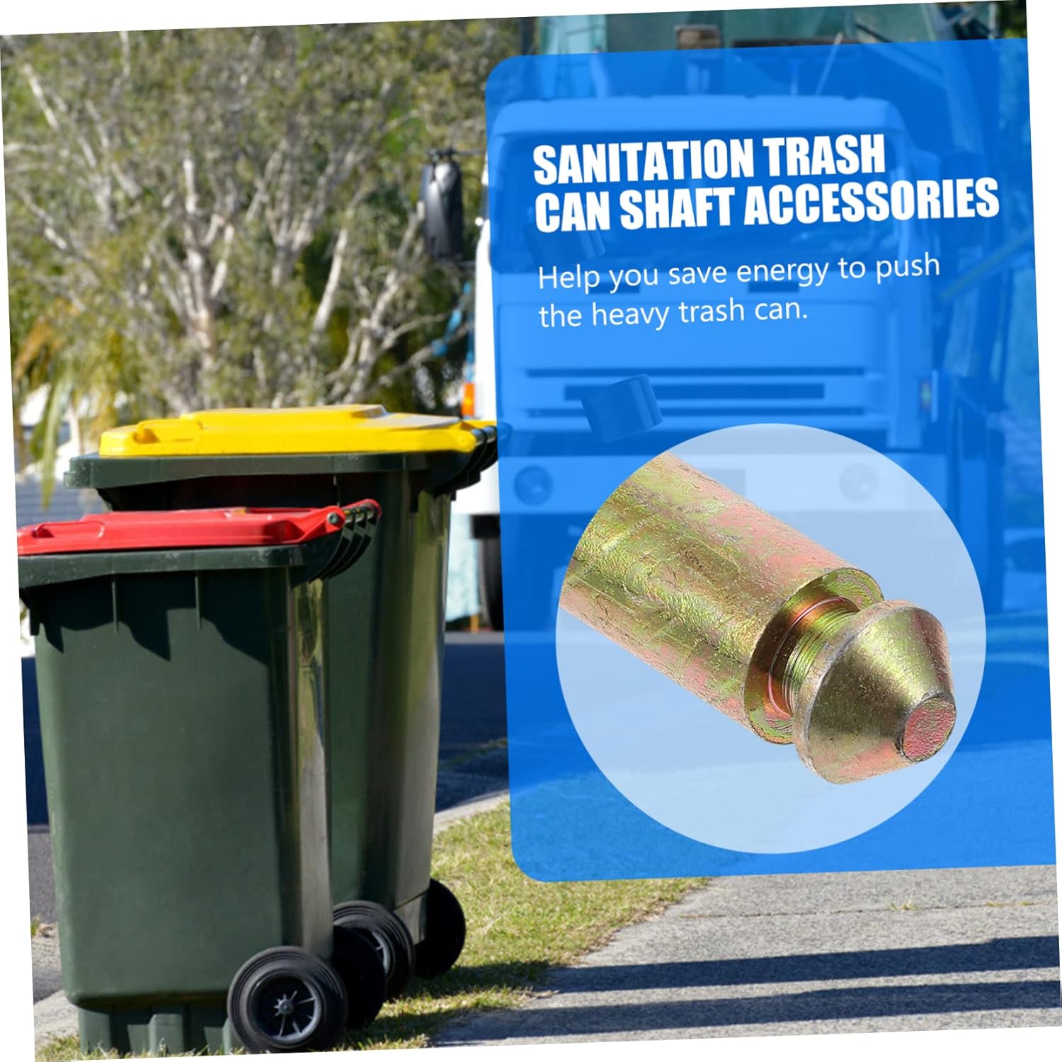 Trash Can Wheel Shaft for Outdoor Garbage Bin Sturdy Plastic Support Accessory for Trash Can Easy to Install Compatible Standard Waste Containers