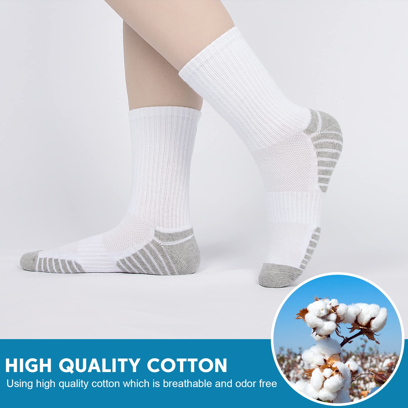 TANSTC Invernali Termiche Calze Uomo Donna, Antiscivolo Lunghe Calze 43-46 35-38 39-42 47-50, Unisex Adulto Cotone Traspirante Calze, Lavoro Equitazione Sport Corsa Basket Tennis Sci Calcio, 6 Paia