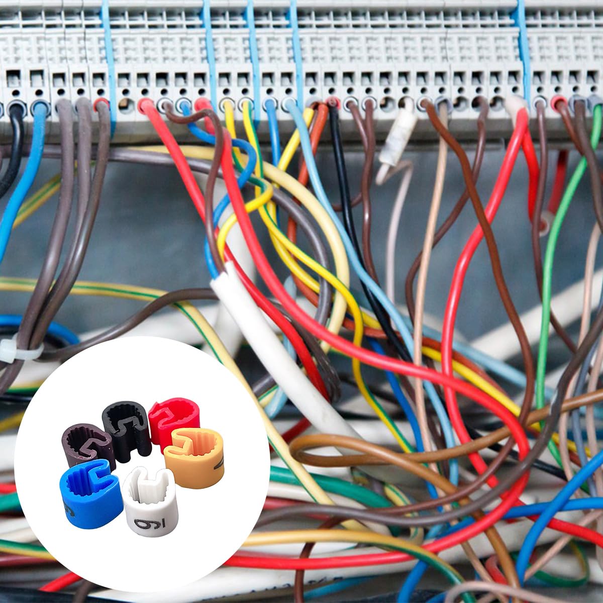 500 Pcs Wire Cord Cable Marker Set 0 to 9 Number Coloured Marking Tool PVC Cable Markers Reliable Wire Labels for Electrical Cord Management Fix Cables - Image 4