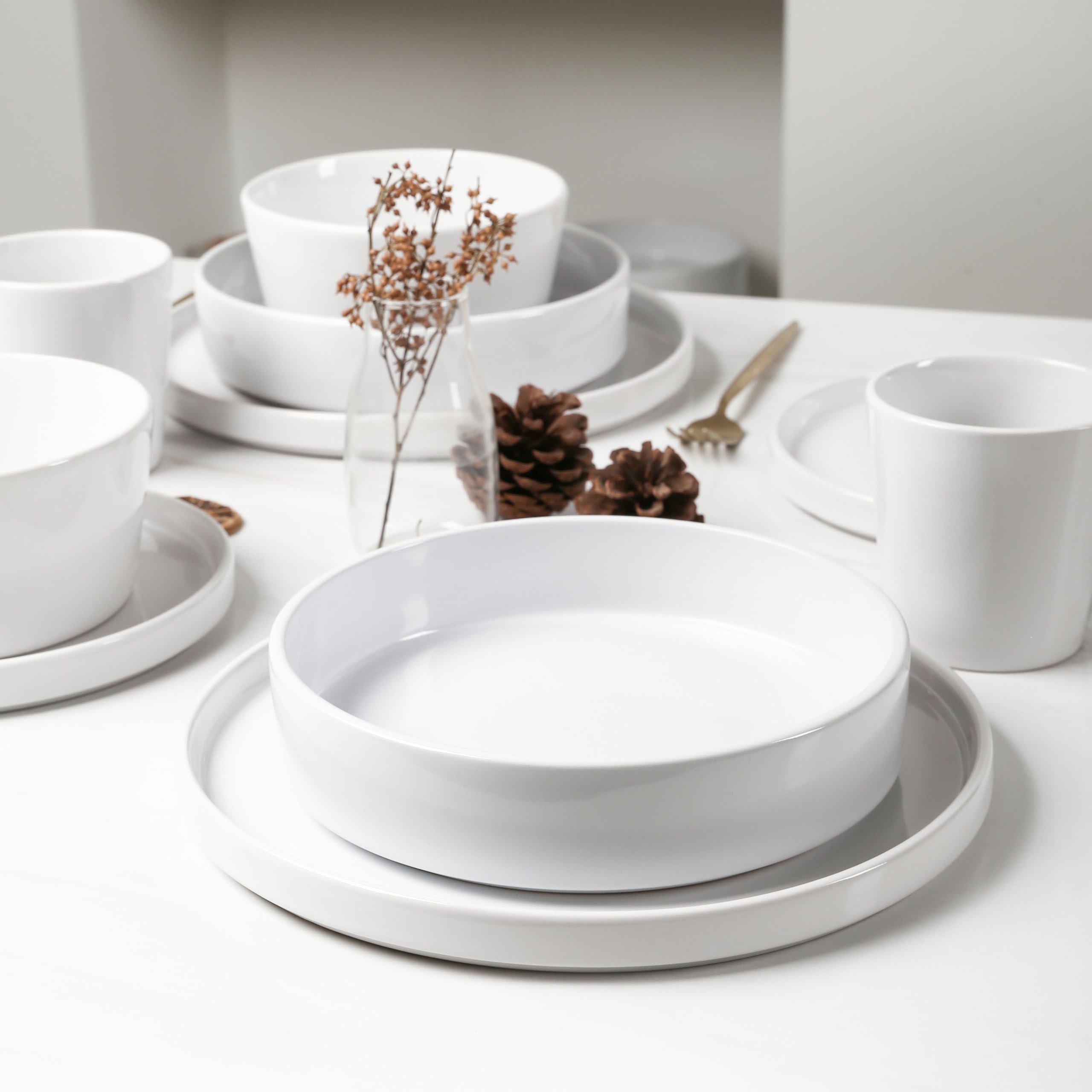 Amazon.com | Stone Lain Celina Stoneware Bowl Set, 4-Piece Pasta