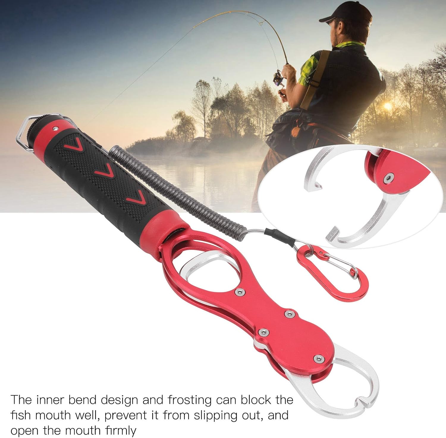 Alomejor Fish Controller,Lightweight Aluminum Alloy Fishing Lip Grip Tool,Portable Fish Scale for Precise Weighing,for Anglers Freshwater Saltwater Catch and Release scenarios