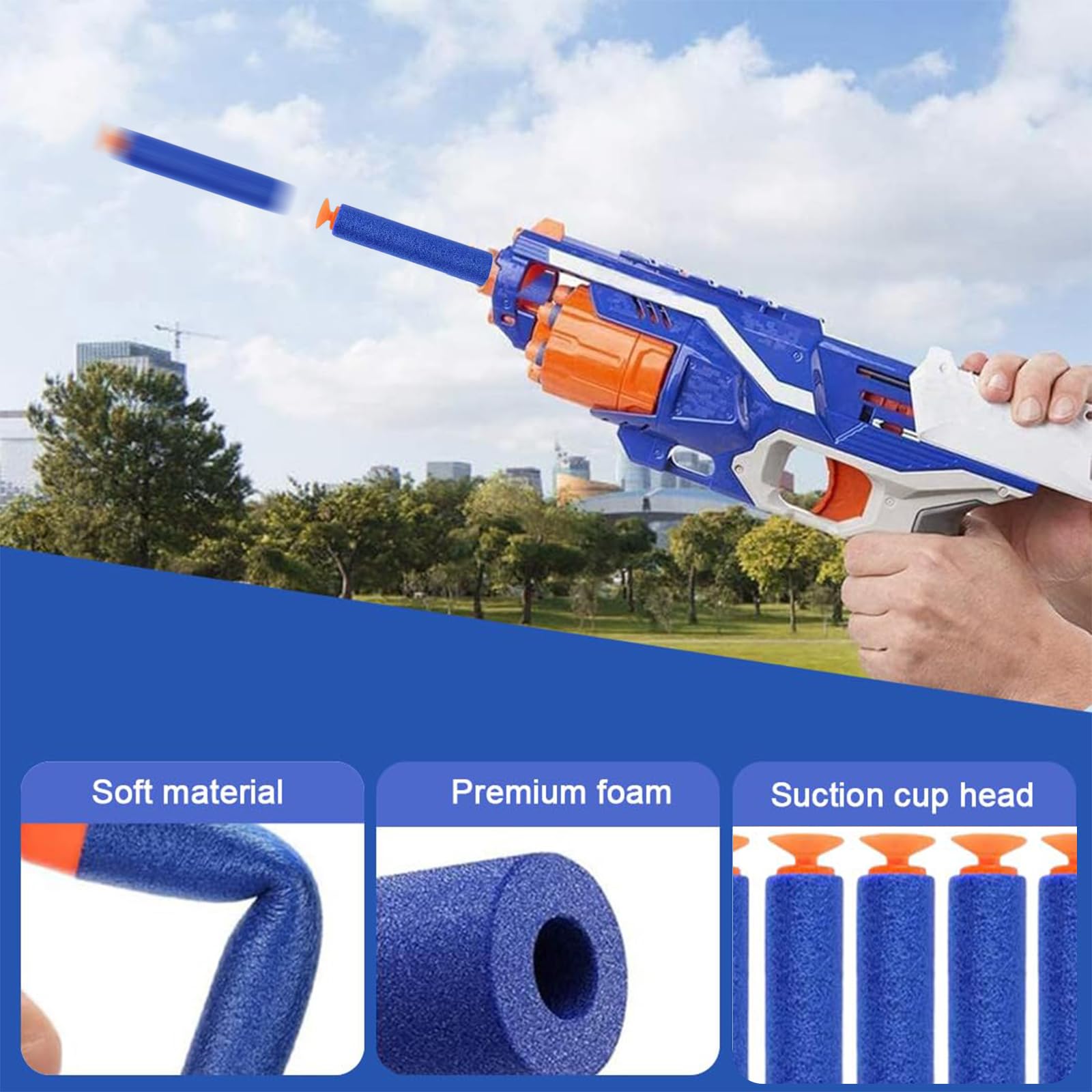 60 Pezzi Nerf Pistola Dardi In Schiuma Elite Con Ventosa, Accessori Per La Serie Nerf N-Strike, Per Bambini, Esterni E Famiglia