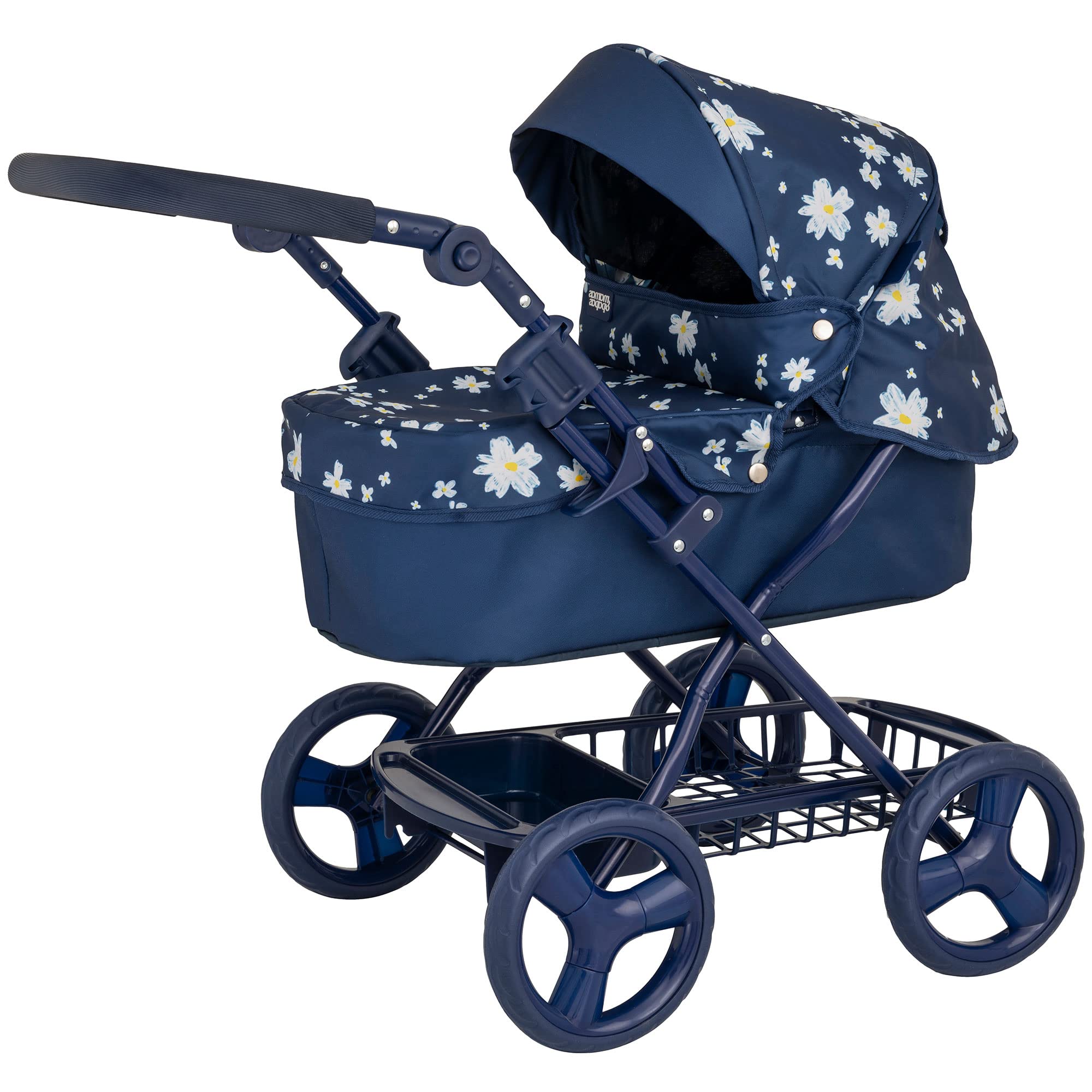 Mamas & Papas Junior Ultima Pram | Includes Matching Changing Bag | Navy And Floral Print Childrens Pushchair | Kids Travel System With Matching Bag | Pushchair & Pram Toys For Kids 3+