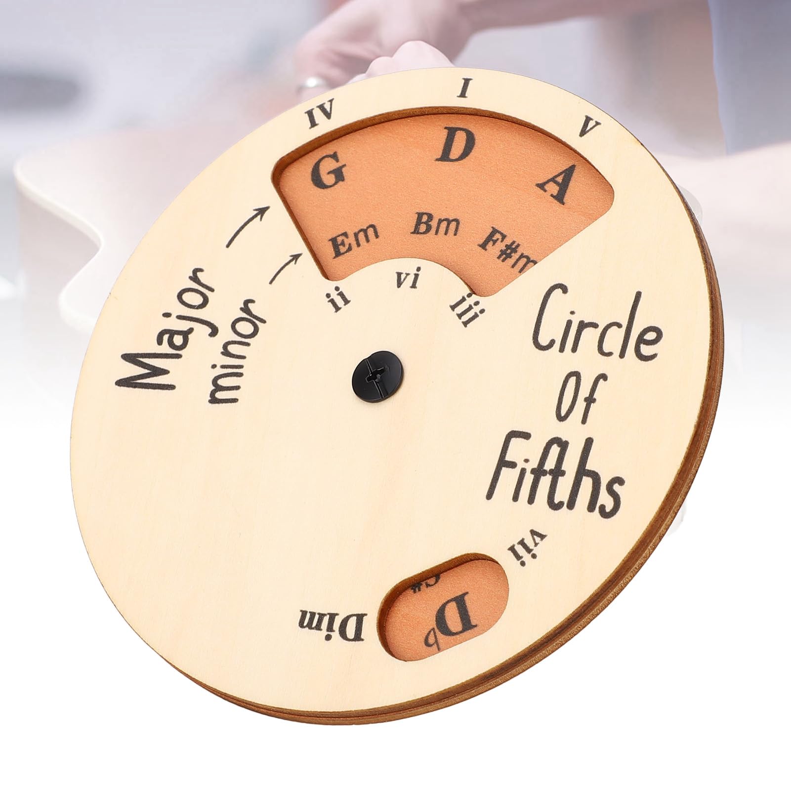 Wooden Melody Tool Round Circle of Fifths Wheel Chord Tool for Ning Practice Ing - Image 4