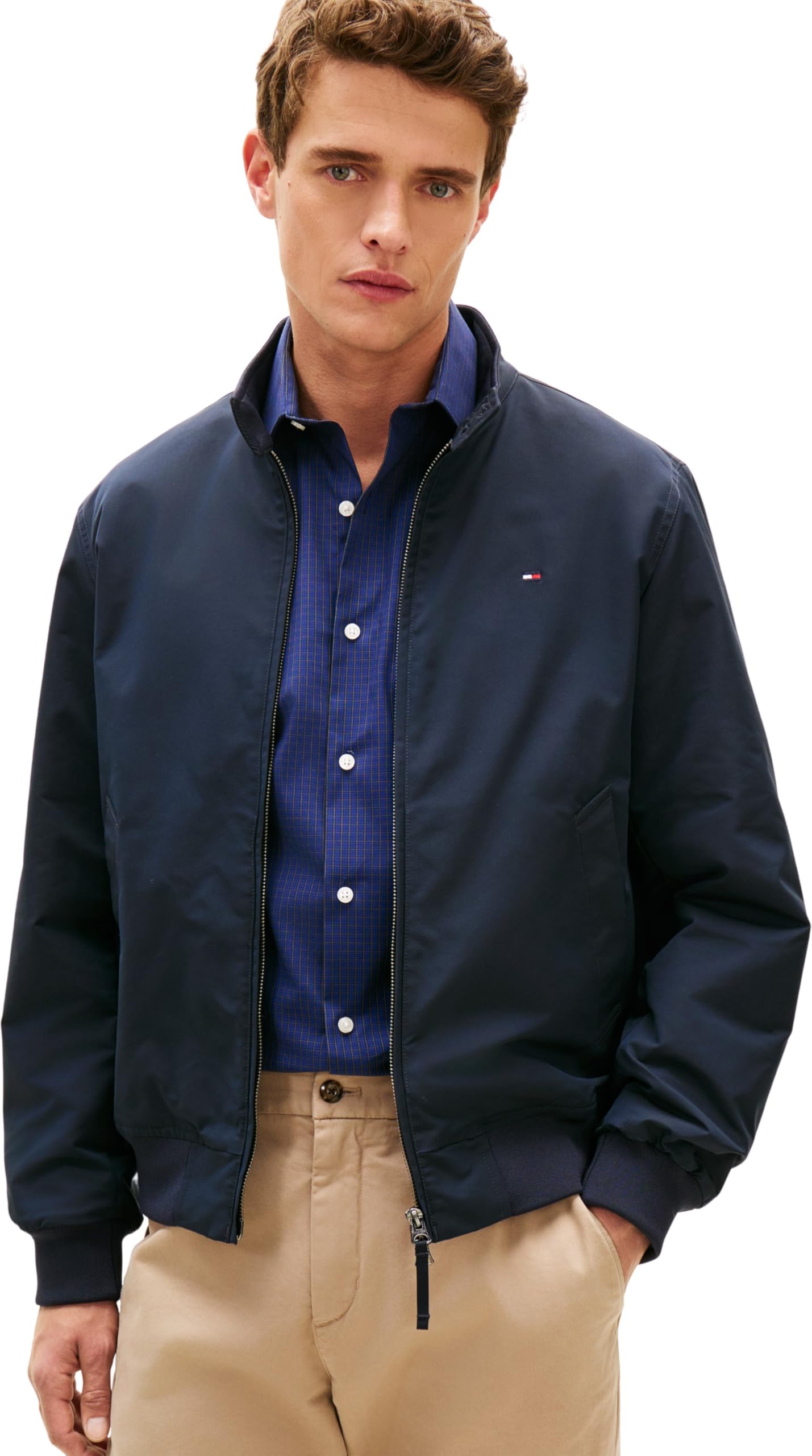 Tommy Hilfiger Men’s Water Repellent Harrington Jacket, Blue (Desert Sky), S