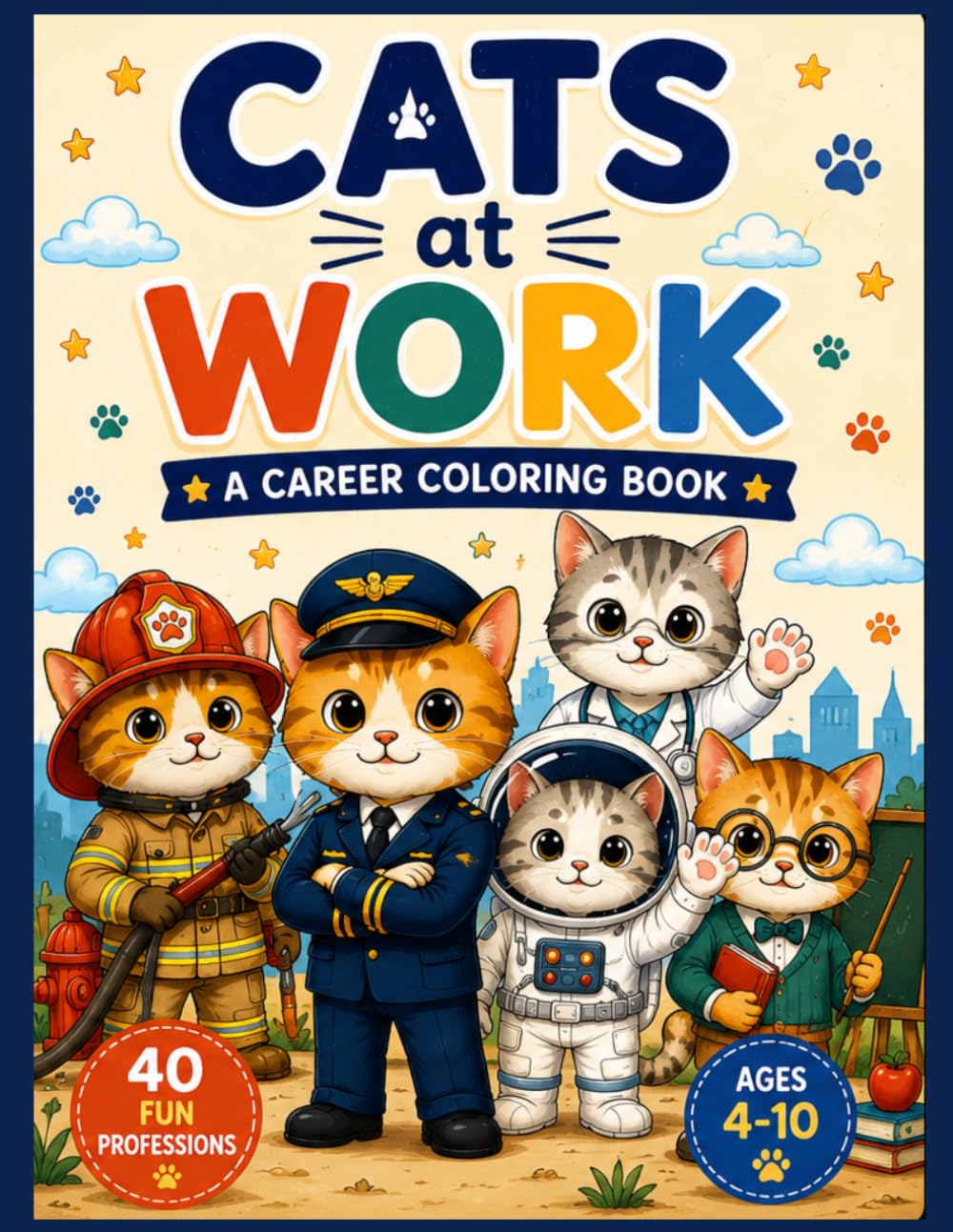 Cats at Work: A Career Coloring Book: 40 Fun Professions for Kids to Color and Explore