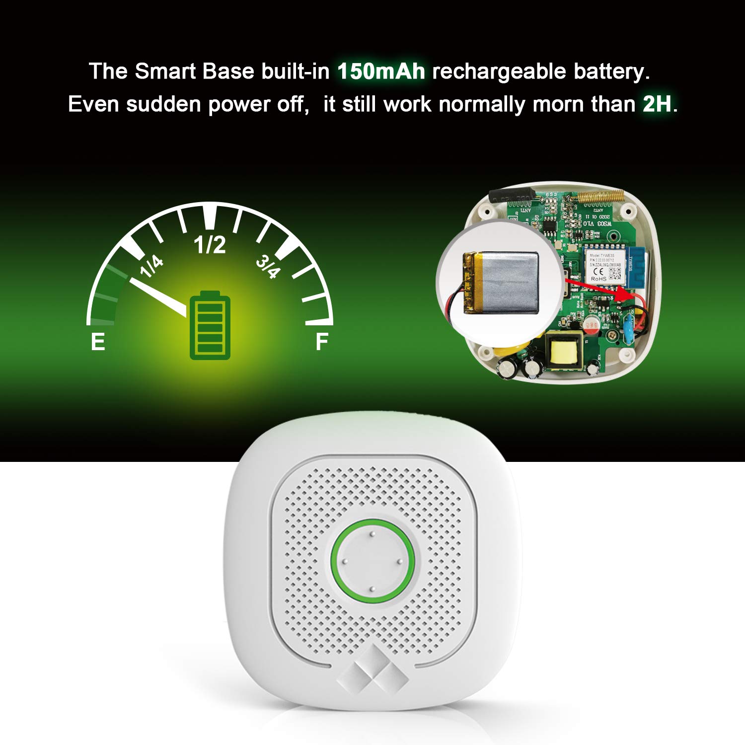 Wolf-Guard WS-03 Sistema de Seguridad de Alarma Independiente/WiFi para Taller/apartamento, Alarma de Garaje, Alarma de cabaña de Troncos/cobertizo, (90 dB)