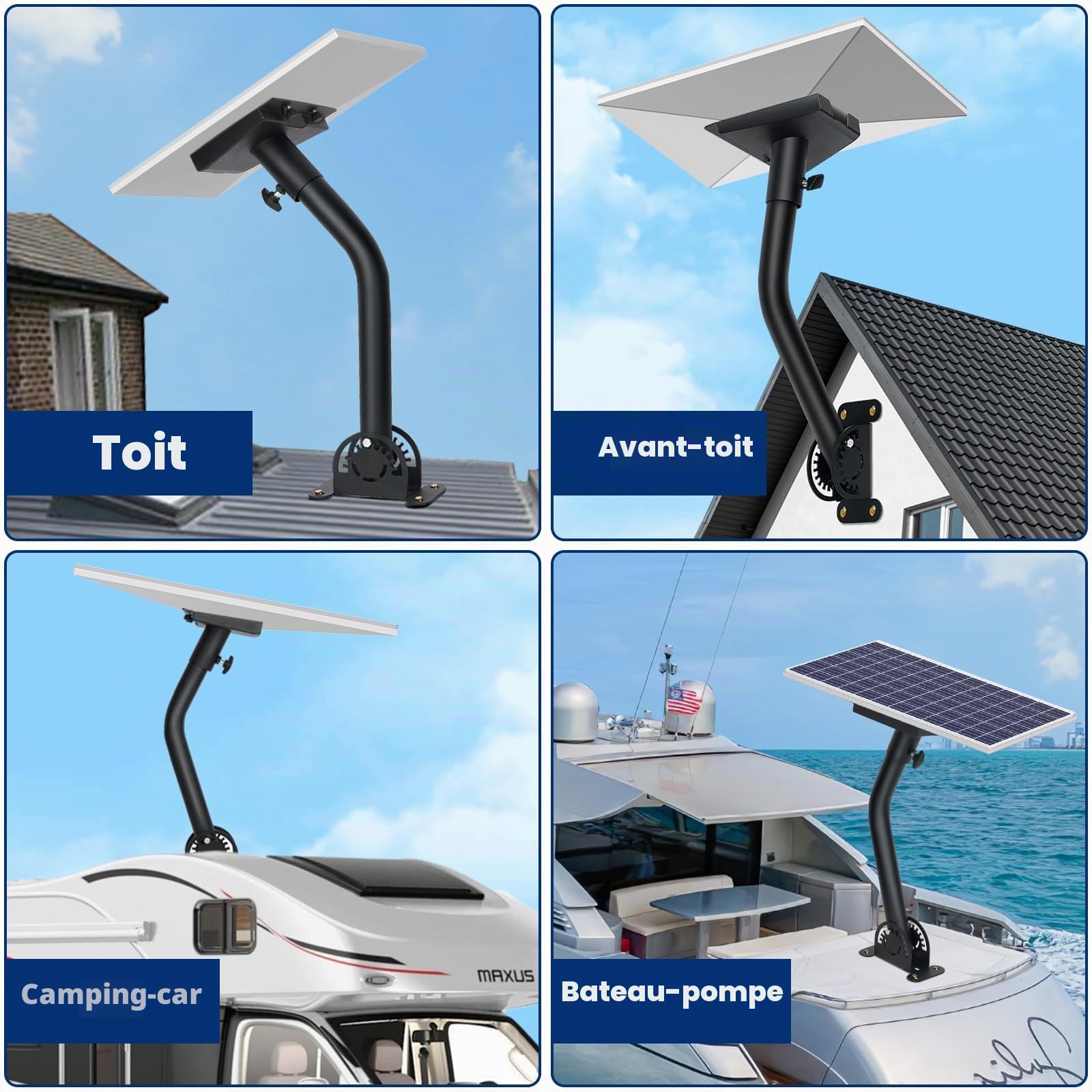 Support Starlink Gen 3, RéGlable à 360° Starlink Internet Satellite Kit Complet, Plaque De Toit Starlink V3, Compatible Avec Les Antennes Starlink Standard