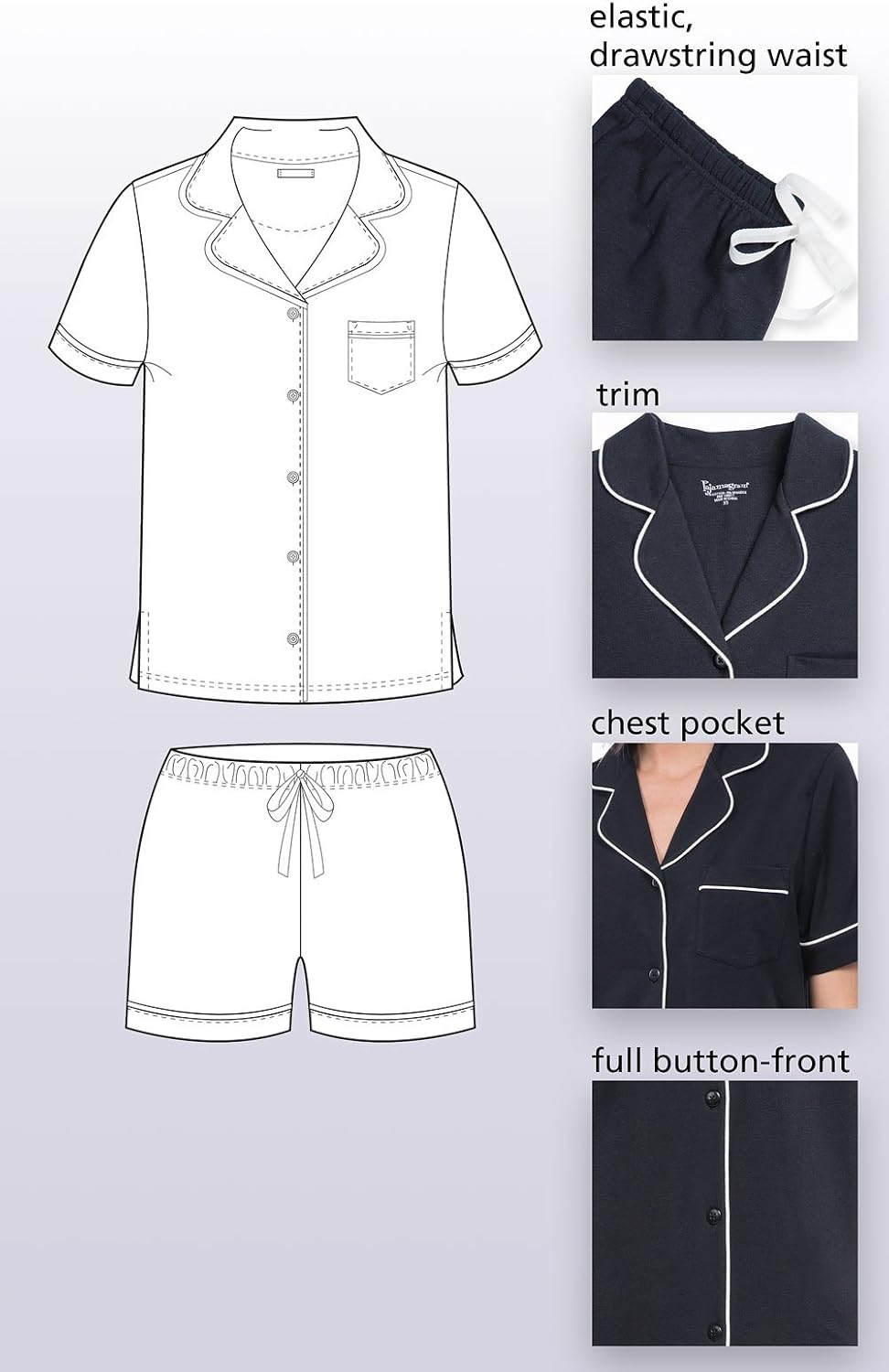 PajamaGram Pajamas For Women - Womens Pajama Short Sets, 100% Cotton - Image 6