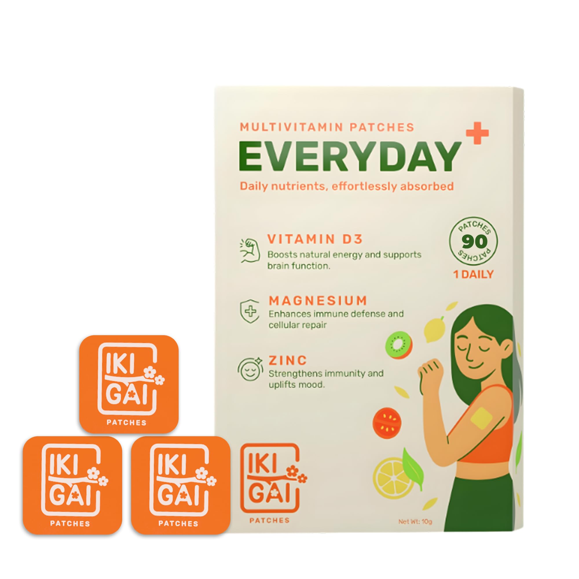 Everyday+ Patches with Vitamin D3, Magnesium, Zinc | Easy-to-Use Skin | Daily Immunity, Bone & Muscle Support | Natural absorption of supplement for better health (90 Patches) — Amazon image 2