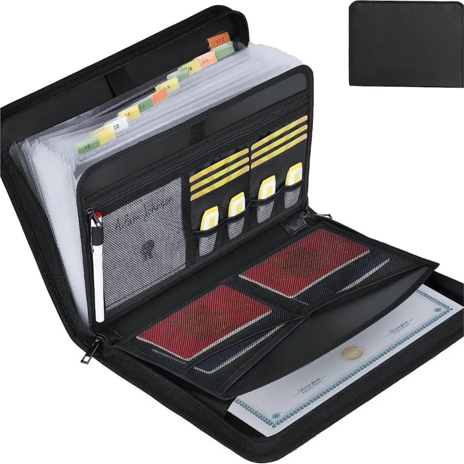 Carpeta De Archivos Expandible Incombustible Cremallera Impermeable Para Escritorio