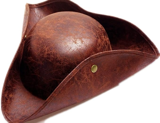 Piraten Dreispitz Hut - Authentischer Piratenhut Aus Kunstleder Für Kostümpartys