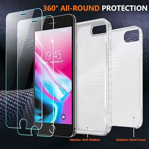 Miniatura 6 de SPIDERCASE Funda para iPhone 78 Plus, protección contra caídas de grado militar de 10 pies, antideslizante, 2 protectores de pantalla de vidrio