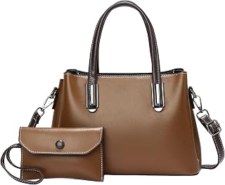 Women Handbags Fashion Satchel Purses Top Handle Hobo Work Bags Shoulder Bags with Matching Clutch 2pcs Set