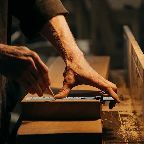 Miniatura 5 de KEARING Regla de bolsillo de 5.9 in, regla de acero inoxidable con clips desmontables, graduaciones imperiales y métricas, 12 piezas