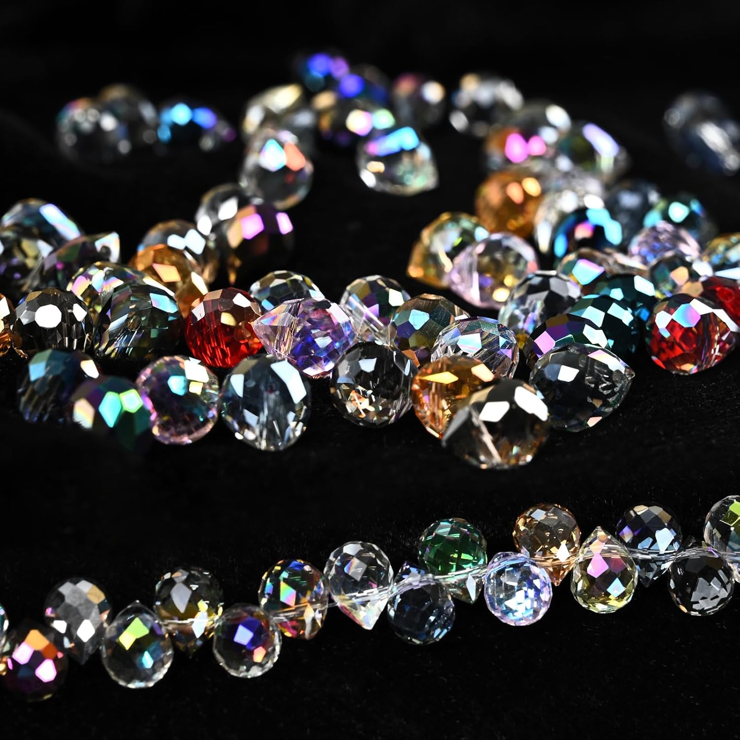 Crystal Glass Beads, 240pcs Faceted Crystal Beads for Jewelry Making, 24 AB Colors Shiny Teardrop Shape Jewelry Beads Glass Beads for Necklace Bracelet Earring DIY Craft, 8x10mm - Image 8