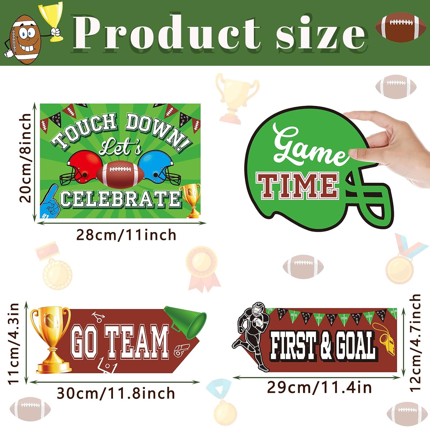 Sinmoe 20 Pieces Football Party Sign Football Tailgate Party Supplies