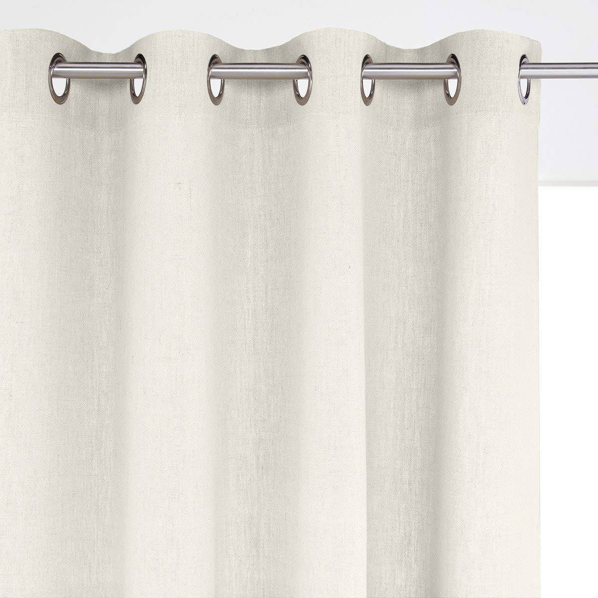 La Redoute Interieurs Barica Single Linen Curtain with Eyelets Beige Size 350 X 135 cm