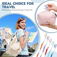 Vista 7 de 100 Pieces Individually Wrapped Toothbrushes Manual Disposable Travel Toothbrush Medium Soft Bristle Tooth Brush Travel Toothbrushes for Hotel