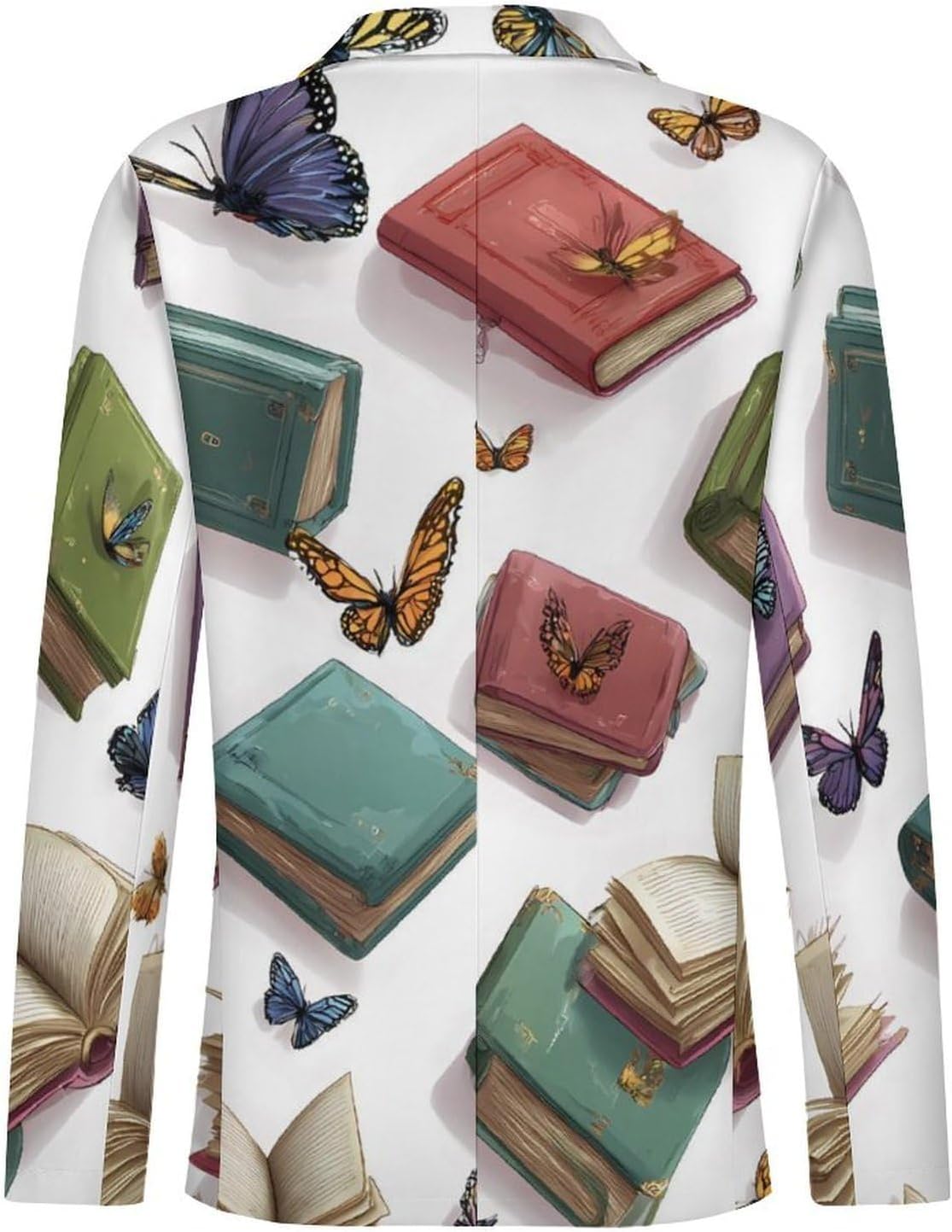 Book Love Butterfly Mens Casual Blazer Two Button Sport Coat Business Suit Jacket