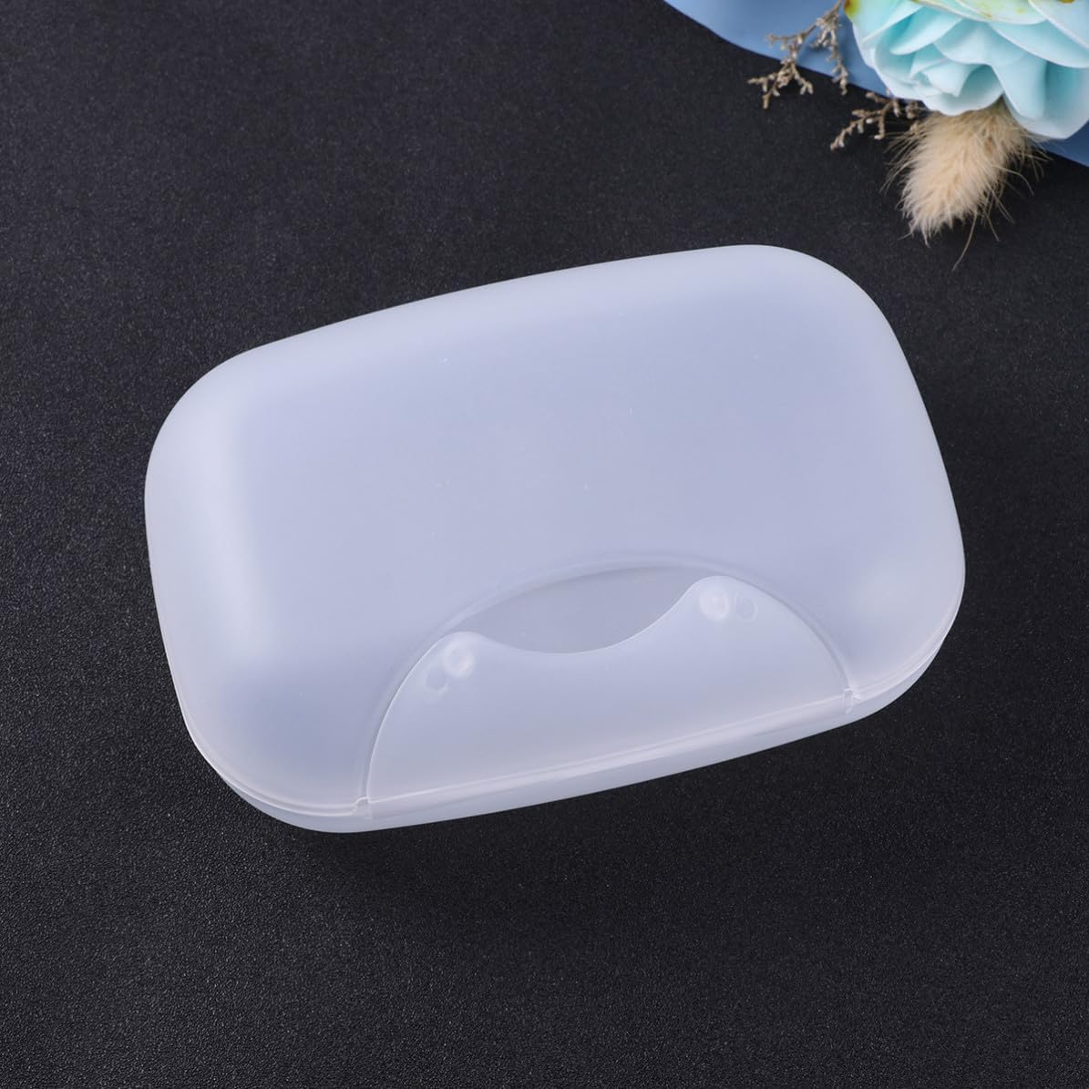 2pcs White PP Double Hole Buckle Soap Box for Gym and Travel image 3