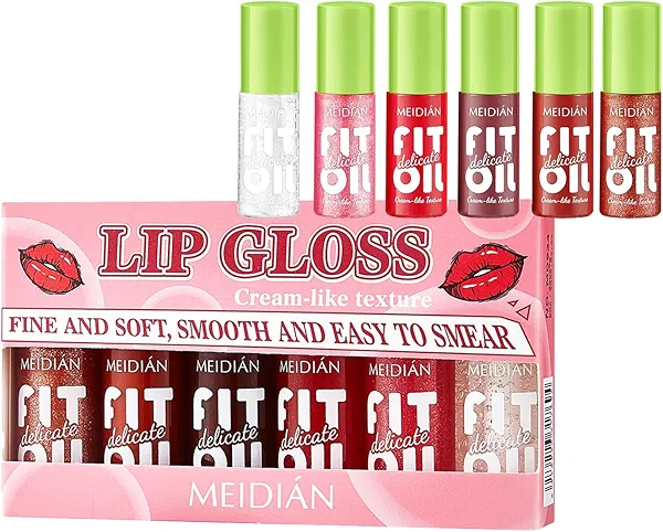 SNOWMOLLY 6 Colors Creamy Lip Gloss Set Velvet Smooth, Long-Lasting & Non-Sticky Lip Tint Glow Lip Oil for Woman Moisturizing Lipgloss Pack