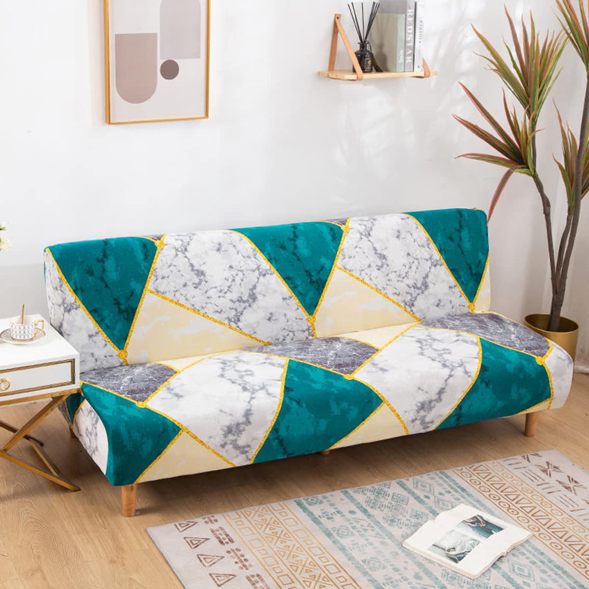 Housse de futon extensible antidérapante pour la protection de canapé-lit