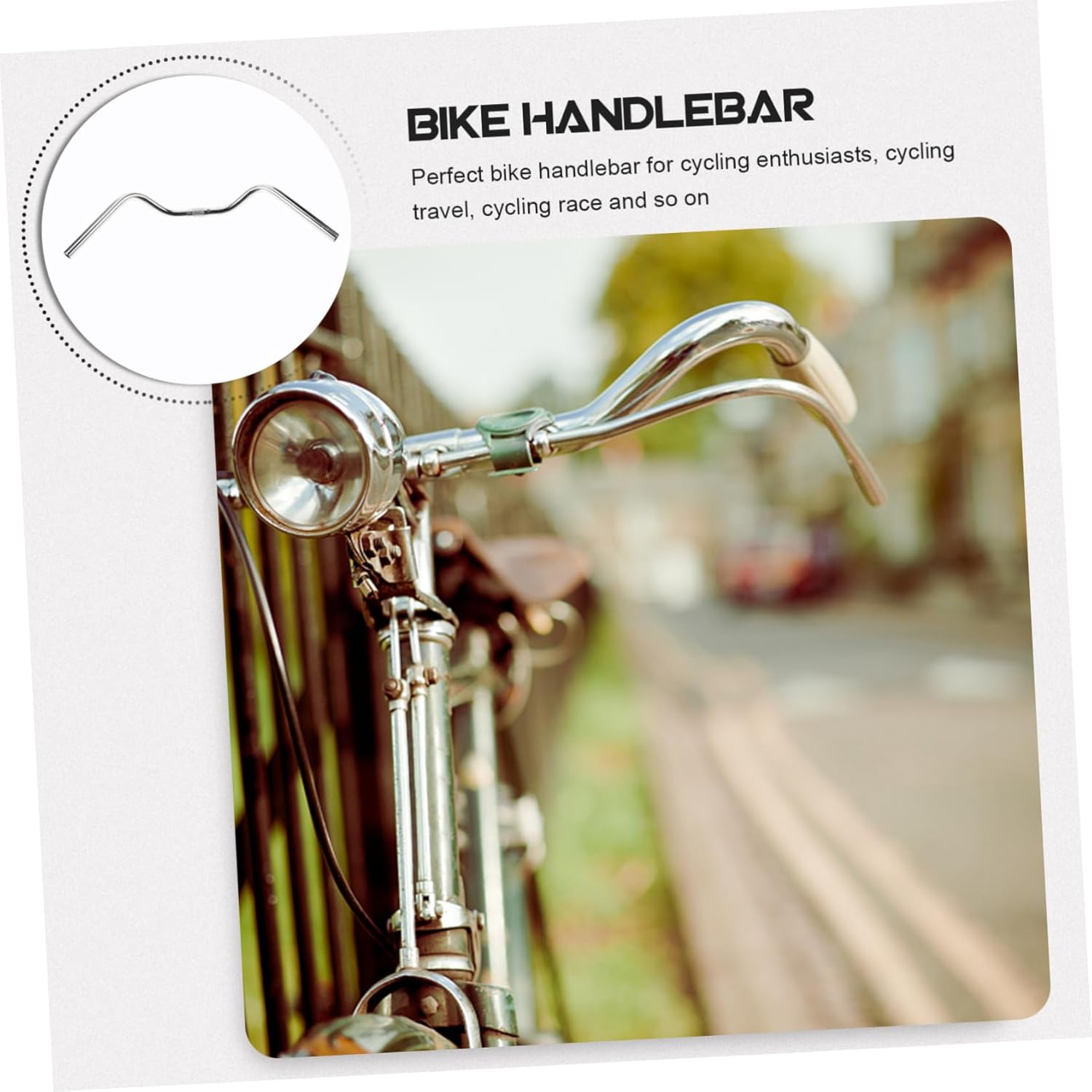 Sturdy Stainless Steel U Shaped Bike Handlebar Retro Outdoor Mountain Cycling Accessory Lightweight Water Resistant Replacement for Long Distance Riding