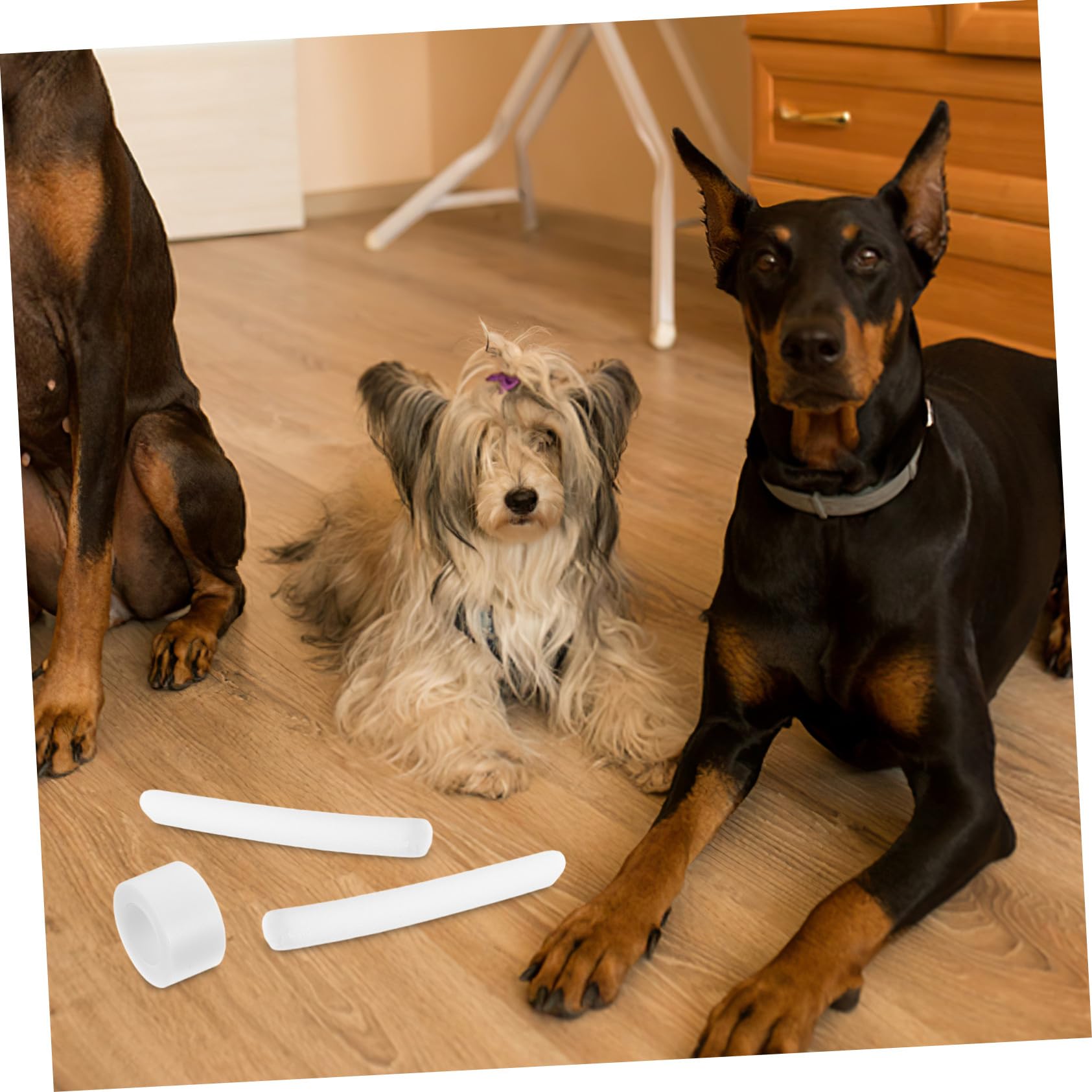 10 Pièces Support Oreille Chien Mousse avec Ruban Adhésif Accessoires Redresseurs Oreilles Chiot Debout pour Petits et Moyens Chiens