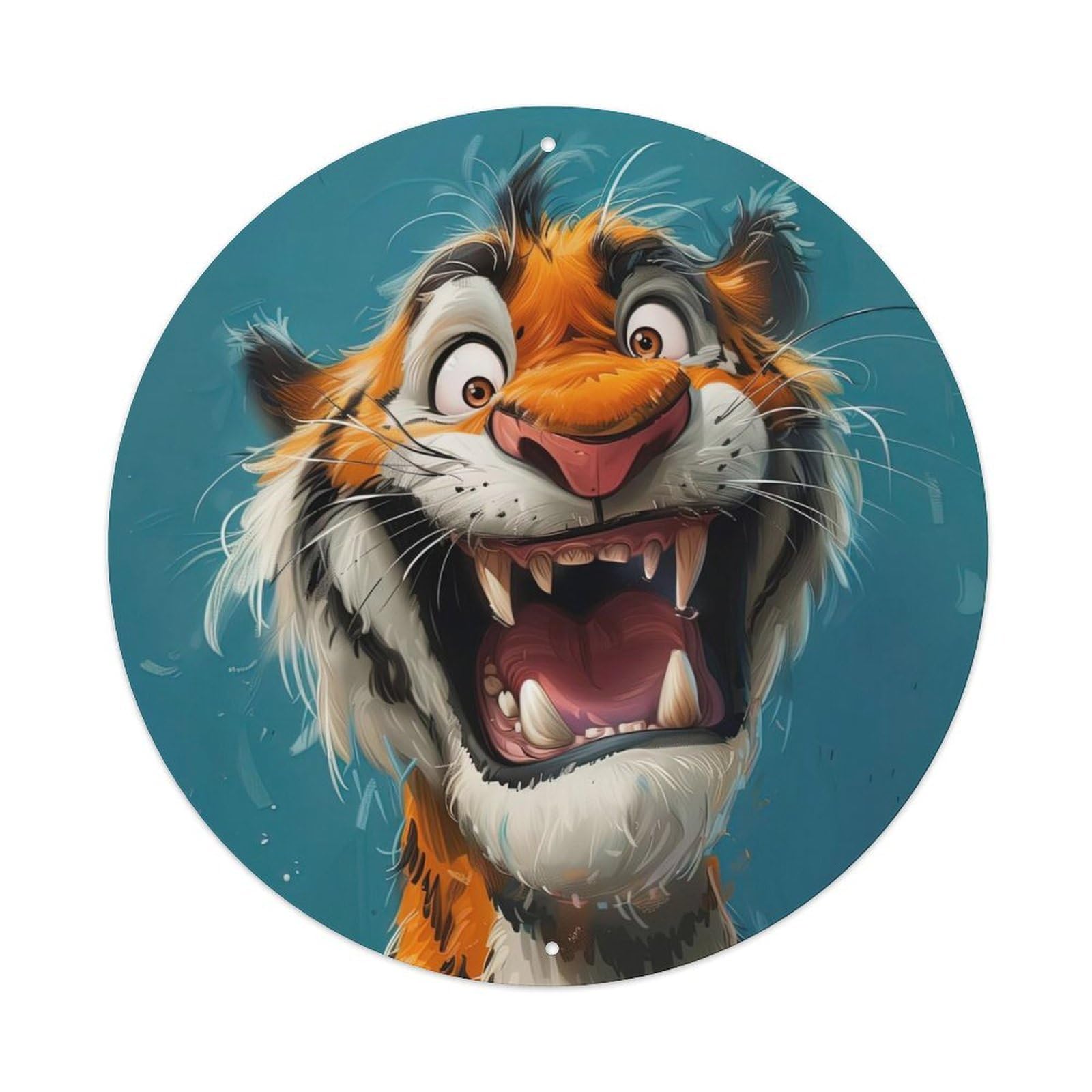 Animal Cartoon Tiger Metal Tin Sign