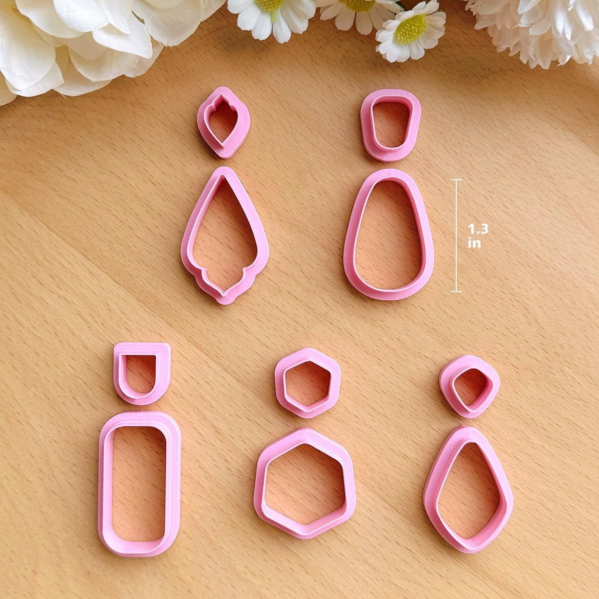 KEOKER Polymer Clay Cutters, Clay Cutters for Polymer Clay Jewelry, Basic Polymer Clay Cutters Set, Clay Earrings Cutters.(A) - Image 4