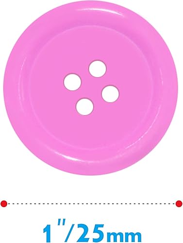 Miniatura 3 de 240 piezas en 8 colores redondos multicolor 4 agujeros botones de resina 0.984 in para manualidades de costura (1 pulgada)
