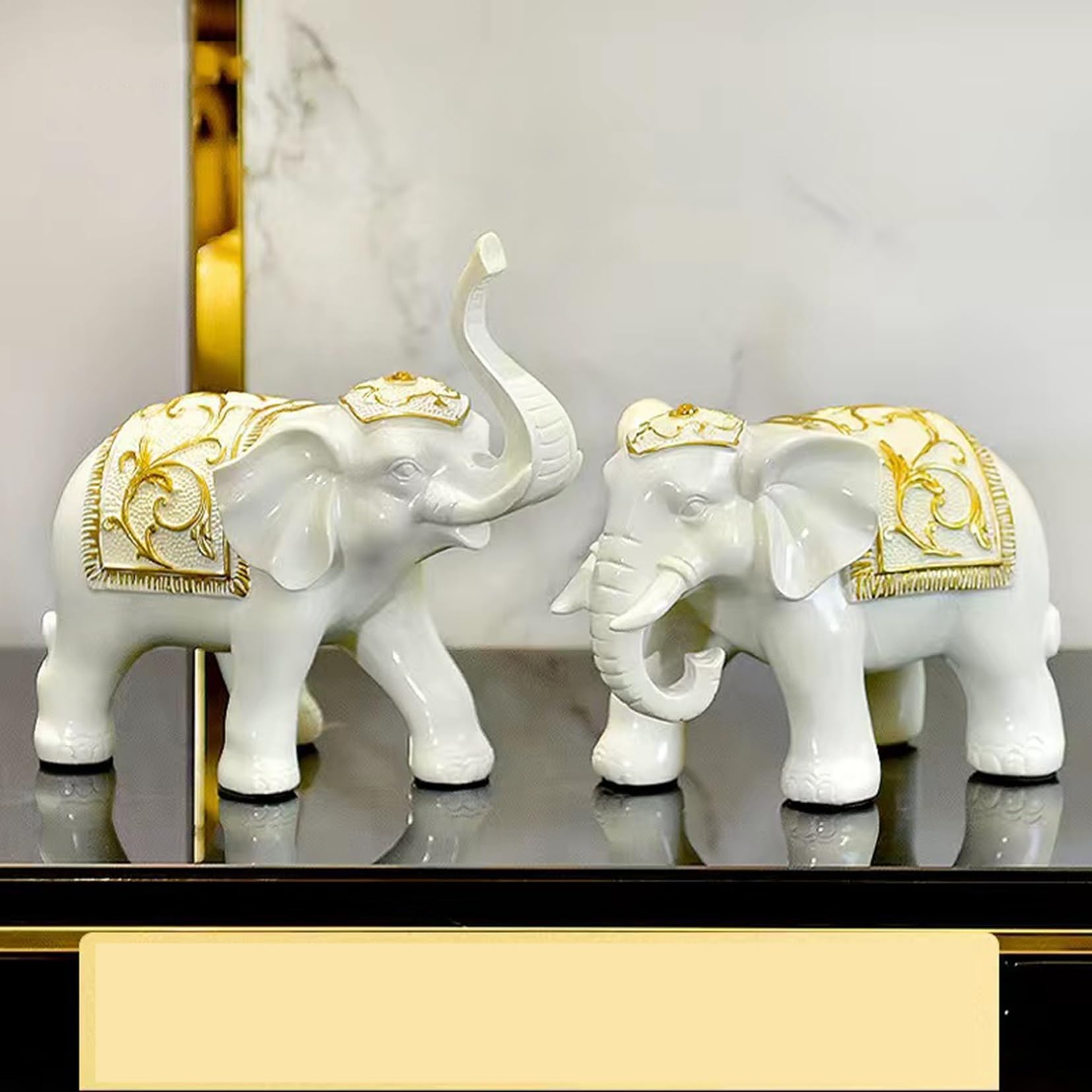 象　置物　2体 Amazon.co.jp: 風水グッズ 象の置物 一対 2個セット 樹脂彫刻 ゴールド