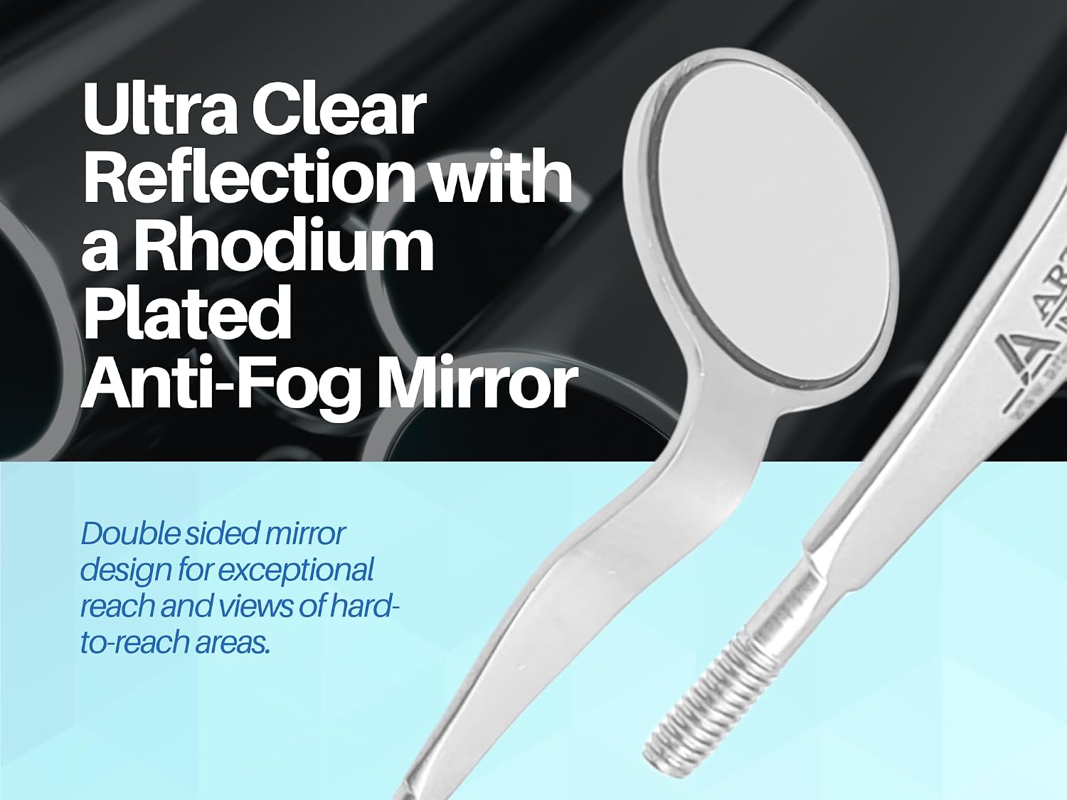 ARTMAN INSTRUMENTS Double Sided Cone Socket Dental Mouth Mirror Front Surface Pack of 7 Stainless Steel Autoclavable Dental Mirrors