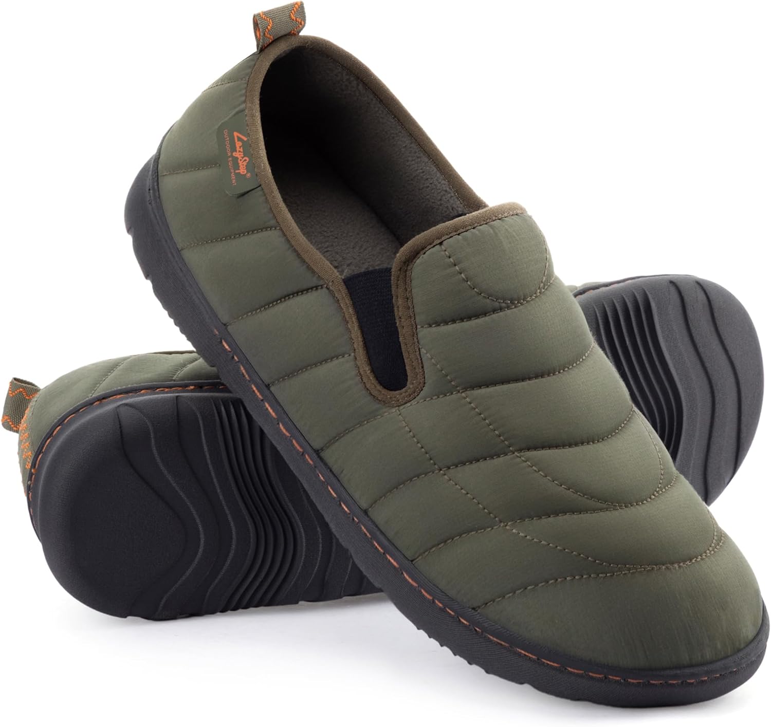 LazyStep Men's Loafer Slippers with Memory Foam and Indoor Outdoor House Shoes