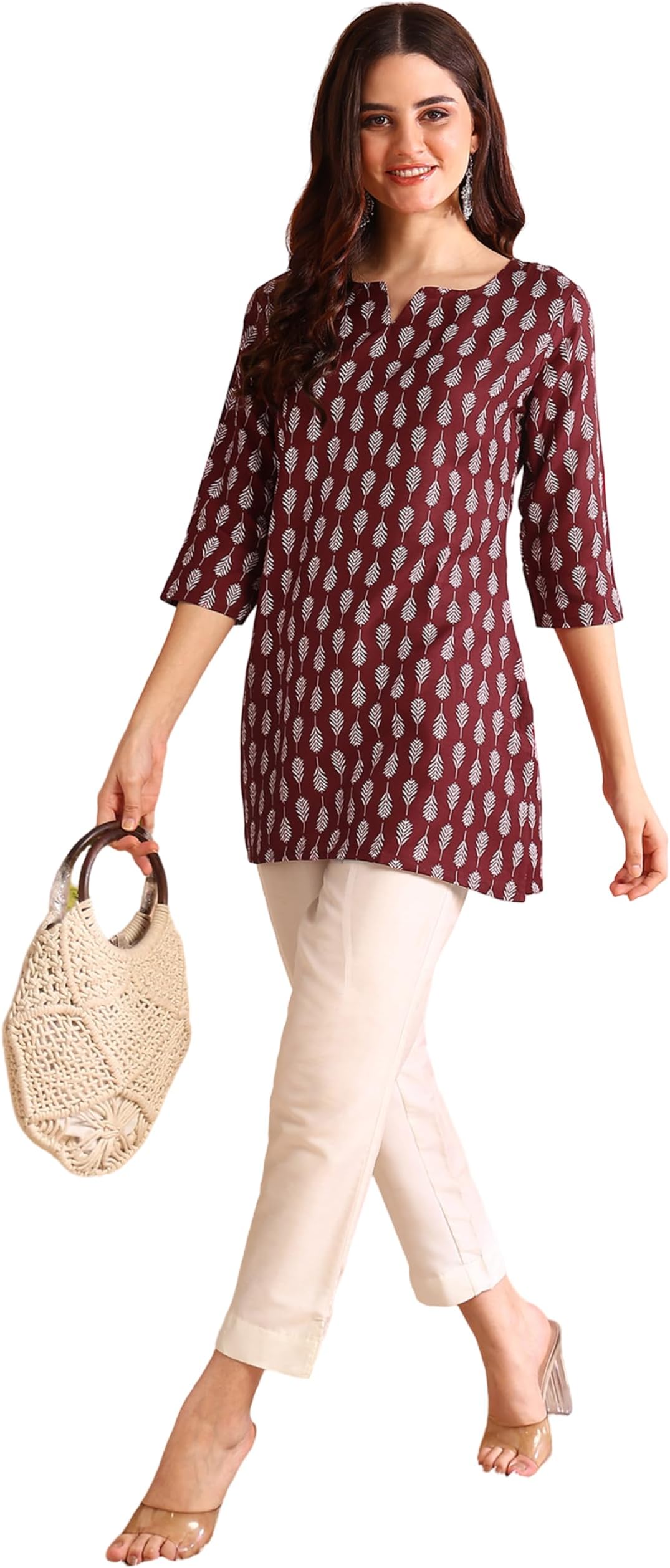 DSK StudioWomen's Short Kurti in Black Rayon Cotton Blend | Ladies Ethnic Tunic | Office