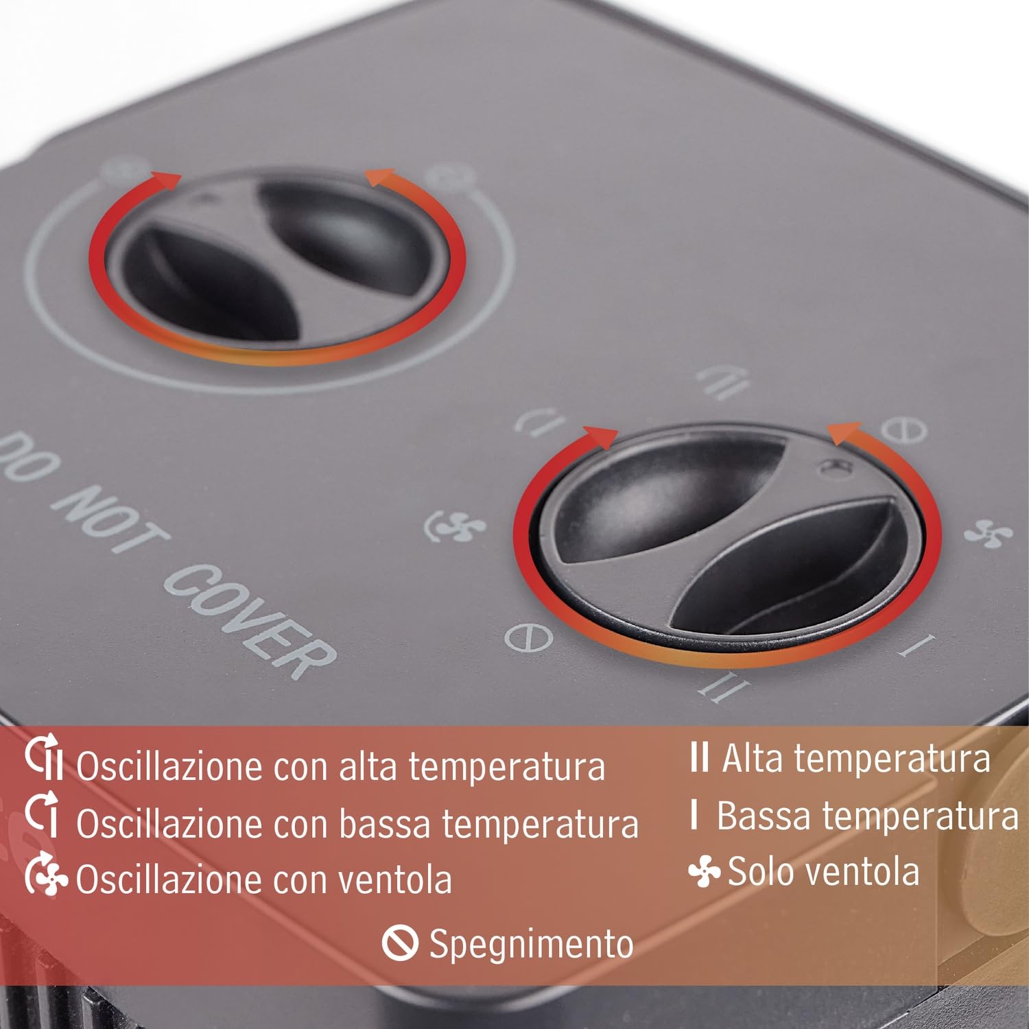 White- Stufa Elettrica Basso Consumo 230v, Stufetta Elettrica Con Led Effetto Camino Fiamma 3d, Riscaldamento Elettrico Potenza Regolabile 900-1500w