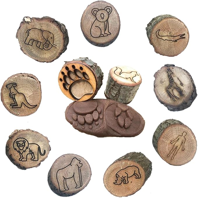 Animal Tracks Stamps, Animal Footprint Stamps Silhouettes Stampers, 9