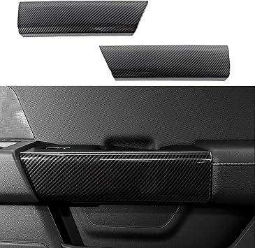 Keptrim for Ford F150 2021 2022 2023 2024 2025 Rear Inner Door Handles Cover Trim, ABS Carbon Fiber, 2pcs