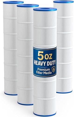 Cartuchos de filtro de piscina CCP520 (paquete de 4), compatibles con Pentair Clean & Clear Plus 520, tela resistente de 5 onzas, sustituye a