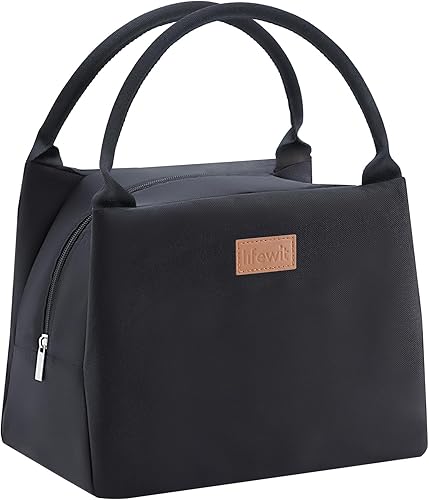 Lifewit Lonchera reutilizable grande, con aislamiento para mujeres y hombres, para preparación de comidas, trabajo, viajes, color negro