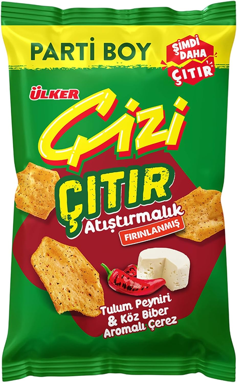 Ülker Çizi Çıtır Tulum Peyniri ve Köz Biber Parti Boy 160 Gram x 10