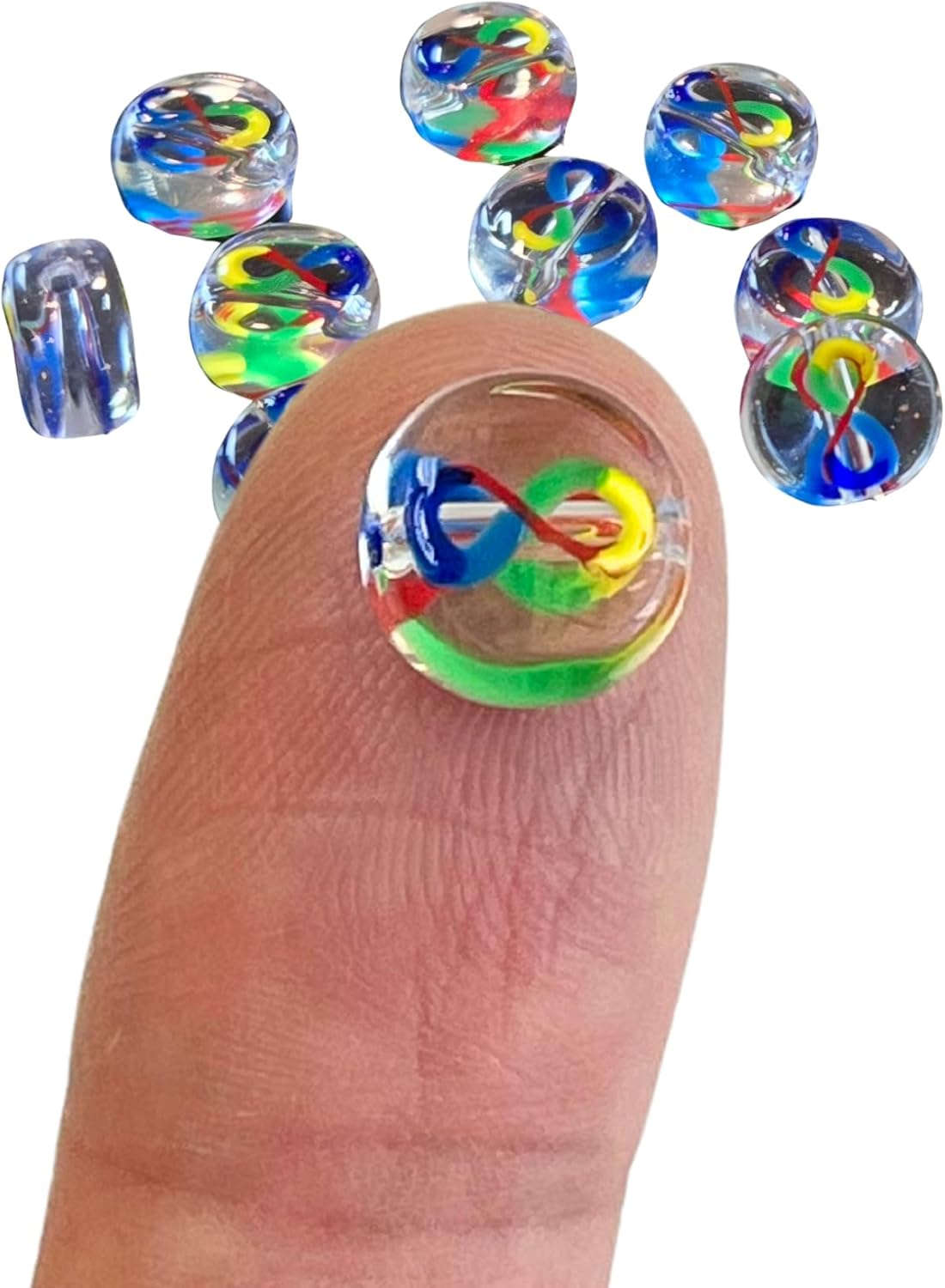 Infinity Symbol Beads 10mm, Glass Beads Bulk, Craft DIY Jewelry Supplies, Gift for Beader, Multicolor, 10 pcs