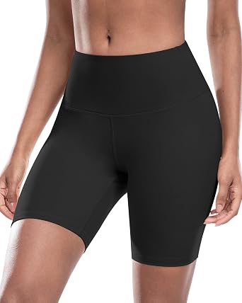 CHRLEISURE Biker Yoga Shorts for Women High Waisted Tummy Control Workout Running Athletic Booty Soft Shorts