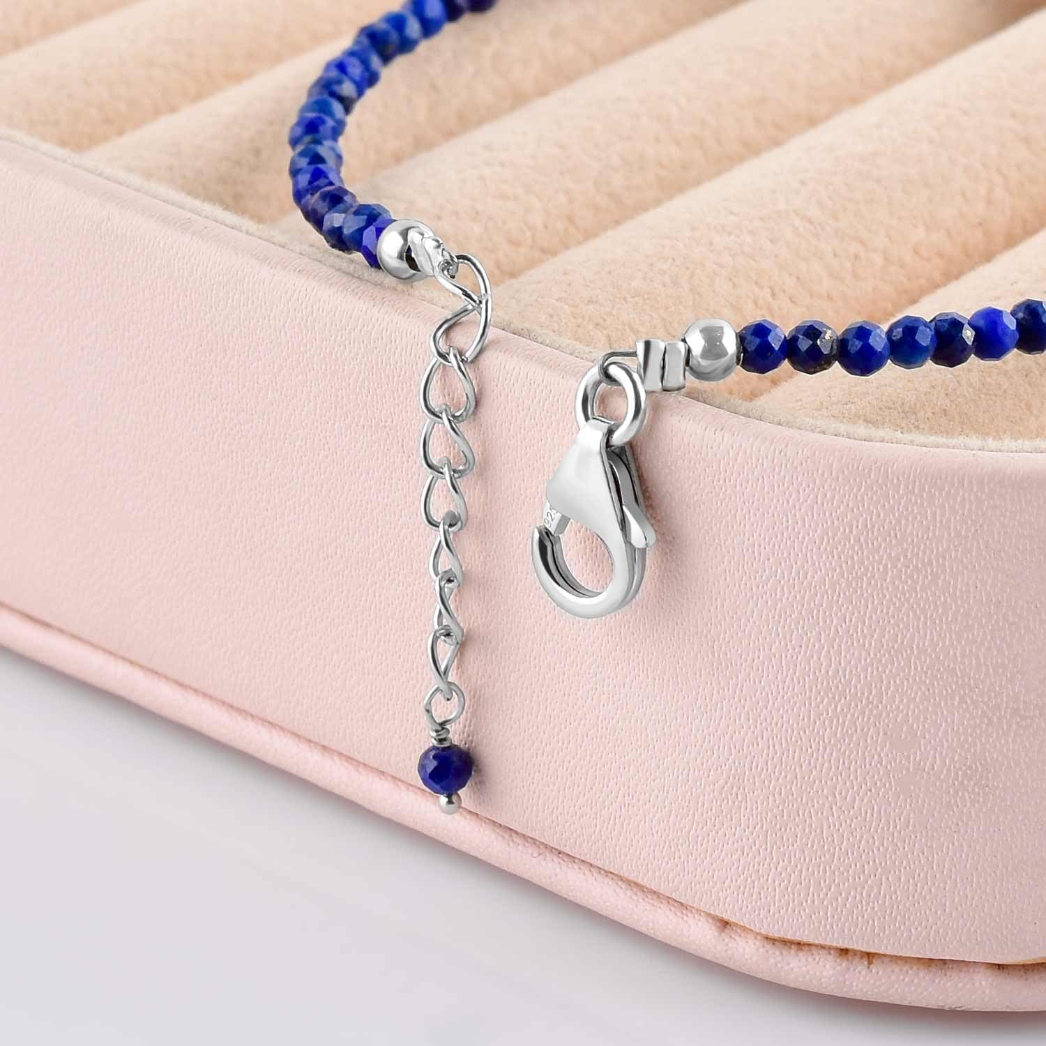 InfinityGemsArt Natural Bracelet For Women Gemstone Micro Beads Dainty Jewelry Christmas Gifts for Women, Birthstone, Stone Jewelry 925 Sterling Silver Chain 8 inch Adjustable