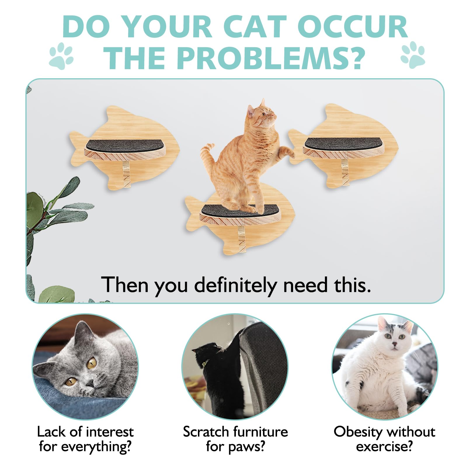 Image showcasing Snapklik.com : Kathson 6 Pcs Cat Shelves For Wall Cat Wall Mounted ...